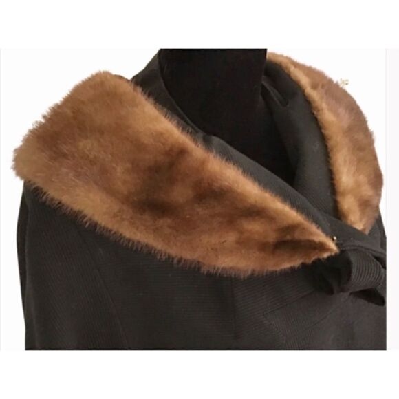 Vintage Mink Collar Coat EUC - Picture 3 of 5